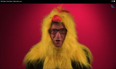 Gates dressed as a chicken